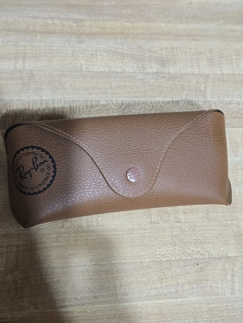 Authentic Luxottica Ray Ban Pebbled Brown Sunglasses Glasses Snap Case ONLY